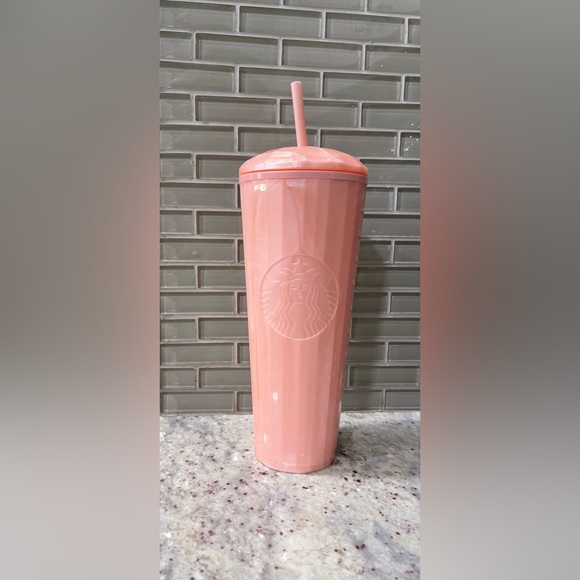 Starbucks Other - Starbucks Summer 2021 Pink Peach Kaleidoscope Dome Top Cold Cup (24 OZ)